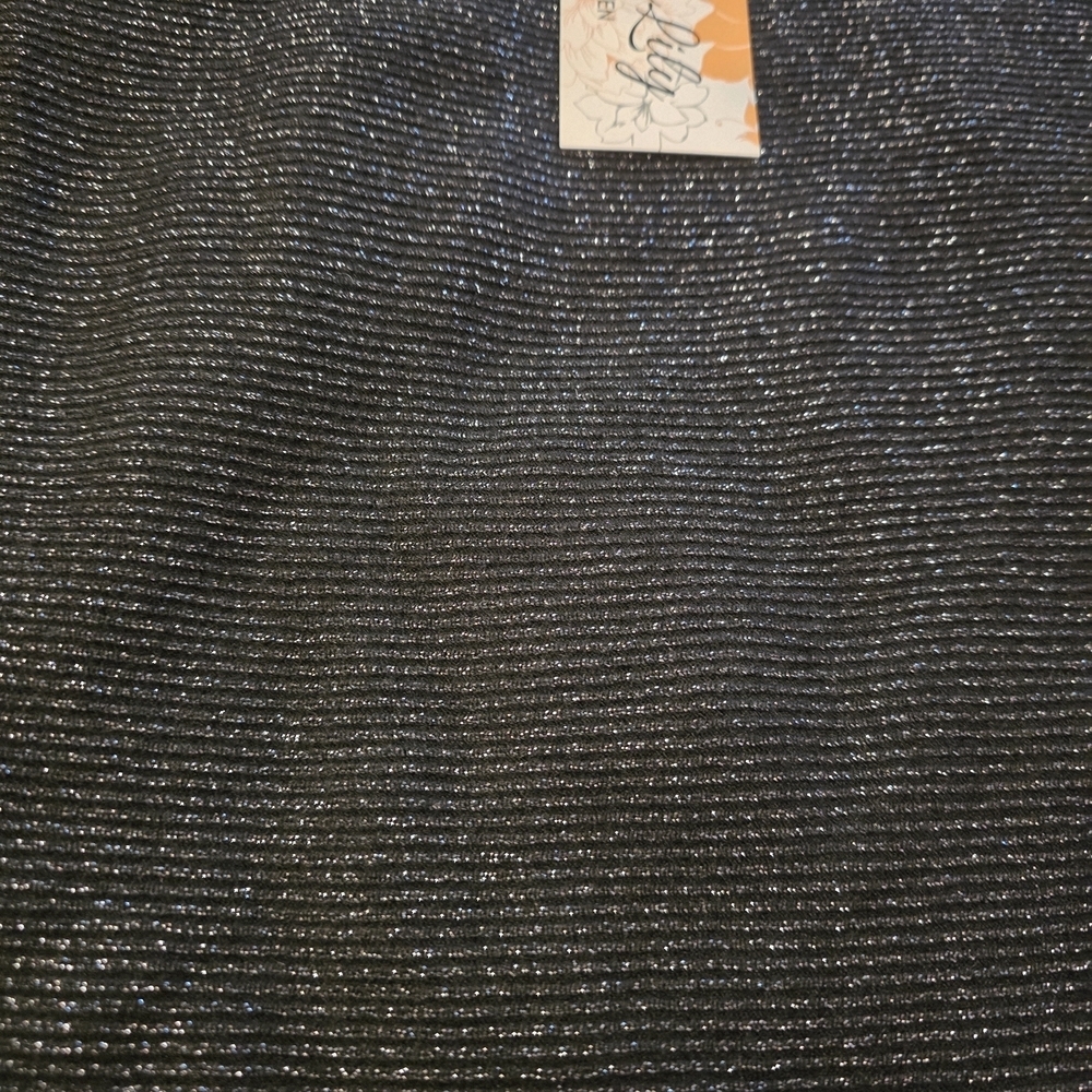 Black Metallic Knit Top 2x New — image 3 of 3